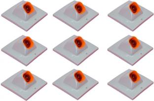 Prop It Up DECORATIVE SQUARE ANGLE FANCY BULB BUTTON HOLDER WALL White\Orange Plastic Plastic, Brass Light Socket