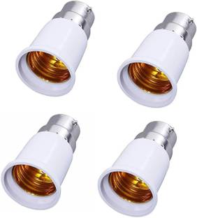 HomesElite B22 to E27 Base Socket Holder Plastic Light Socket