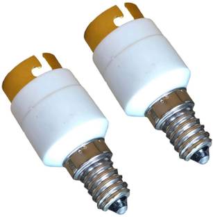 ECOBELL 2 PCS Plug Extender Lamp holder E14 to B22 Base Socket LED Halogen Light Lamp Bulb Adapter Converter Holder Plastic Light Socket