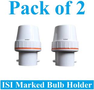 Sauran Pack of 2 Bulb Holder Single Adaptor For Electric Fitting Light Socket (ESP77) Polypropylene Light Socket