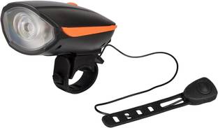 Dark Horse Bicycle USB Rechargeable 3 Mode LED Light and Horn (2 in 1) Orange LED Front Light