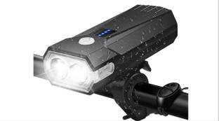 डार्क हॉर्स Bicycle 4000 mAh 2*T6 5 Mode 600 LM 120 DB,Horn/ Switch wire,Battery Indicator LED फ्रंट लाइट