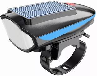 SPOKEFOX Solar & USB Rechargeable (both) (color vary) Bike Horn 140 DB, 3 Mode Light Bell LED Front Light