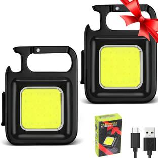 OT SUPER COB Keychain Work Light, 2 Pack Magnetic Flashlight Rechargeable Keychain LED Front Light