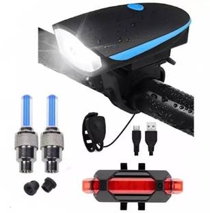 HOUSE OF COMMON Bicycle Of Front Cycle Light Back Tail And Tyre Valve LED Front Rear Light Combo