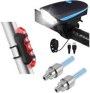 Shopeleven LED Front Light with LED Tail Light and Valve Lights with Motion Sensor LED Front Rear Light Combo