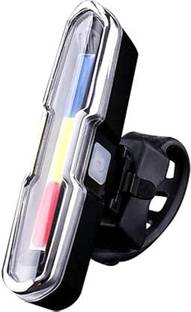 kk world Bicycle USB Rechargeable Police Tail Light Colors Red White Blue 6 Mode LEDLight LED Rear Break Light