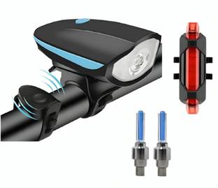 HAPPYRIDER Cycle Bell Combo Of Front Cycle Light Back Tail Light And Tyre Valve Light Bell