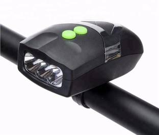 Rebound Bicycle 3 LED Head LED Light and Horn Hooter Siren Alarm Bell 2in1 LED Front Light