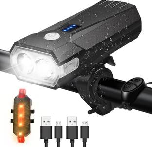 Linist Bicycle Light Set USB Rechargeable, Super Bright 600 Lumens LED Front Rear Light Combo