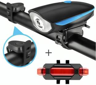 BLACKBELL Bicycle Combo Of Front Cycle Light and Horn with Red Taillight LED Front Rear Light Combo