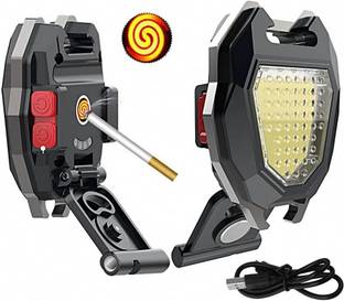 CARTSPACE Portable Bright LED Keychain COB Light with 6 Lighting Modes & Cigar Lighter LED Front Light