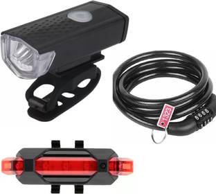 SPOKEFOX Bicycle LED USB Rechargeable Head Light and back light With Lock COMBO LED Front Rear Light Combo