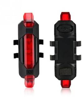 SUKHAD USB Rechargeable High Brightness LED Tail Light for Cycle, Waterproof(black&red) LED Front Light