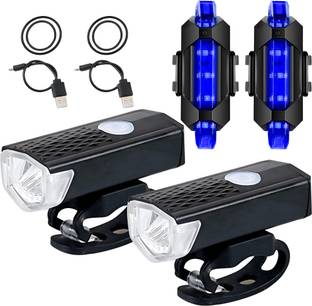 Quickfit Bicycle Light USB LED Rechargeable Bike Front Back Headlight Lamp Flashlight LED Front Rear Light Combo