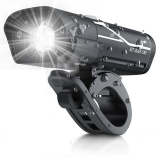 Protos India.Net Bicycle Light Mini LED Bike Front Light USB Rechargeable MTB Head Lamp (Black), LED Front Light
