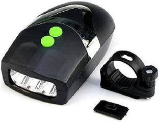 SPOKEFOX 5 LED Front Head Light & Bell Horn Hooter Siren Alarm Bicycle LED Front Light
