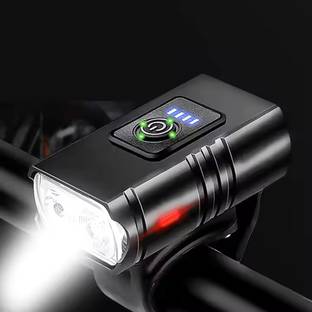 Calldrishe Rechargeable LED Bike Light 6 Modes, Micro USB Charging, Red Warning Tail Light, LED Front Light