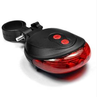 Akp Bicycle 5 LED and 2 Laser Beam Tail Light Break Taillight (Red & Black) LED Rear Break Light