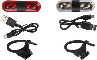 Kross Bicycle Light Set, Rechargable, 3.7V 300 mAh batteries and 2 USB cables LED Front Rear Light Combo