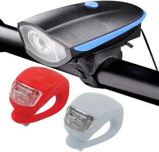 SHIVEXIM USB Rechargeable Bike Horn And Light Super Bright 3 Modes LED Front Light and LED Lights Cycle Bike Safety Set Taillight LED Front Rear Light Combo