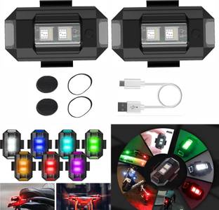 DSTECHBAR Universal Safety Small Light 7 Colors, 30 Modes, Cycle, Helmet, Motorbike 2pc LED Rear Break Light