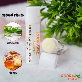 RUDRAA FOREVER Honey And Aloevera Lip Balm | Lip Balm for Winter | Pack of 5(5g each) | Honey