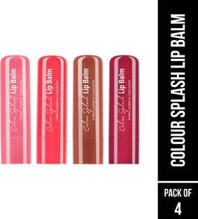 Hilary Rhoda Colour Splash Lip Balm | Intense Hydration with SPF-15 | 4 Unique Lip balm with Vitamin E & Cocoa Butter