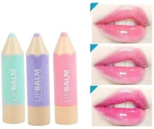 Ashyra 3Pc Crayons Pencil Shape Lip Balm Lip Moisturizing Stick Mix Fruity
