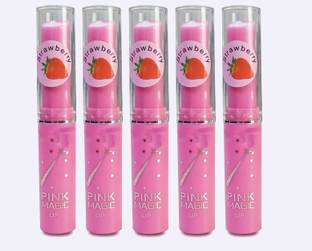 Sarbeau Pink Magic Color Changing Lip Balm lasting Hydrating effect (Pack of 5)_C_062 Strawberry