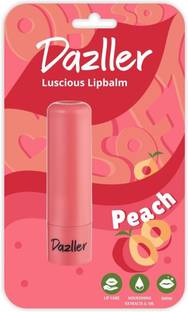 Dazller Luscious Lipbalm,Enriched with Vitamin E, Almond & Soothing Aloe, Peach