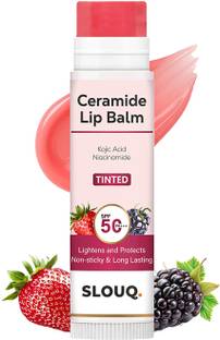 SLOUQ Tinted Ceramide Lip Balm with SPF50 PA+++ - Kojic Acid & Niacinamide Strawberry + Berry
