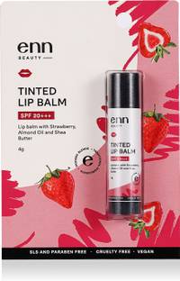 ENN Dark Lips Tinted Lip Balm with SPF 20+++ Made with Almond Oil, Shea Butter Strawberry