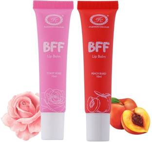FASHION COLOUR BFF Lip Balm Combo 24 Hrs Moisturization - Toast Rose & Peach Burst
