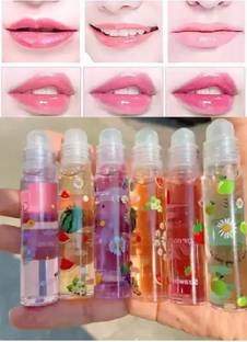 HUZURLU Roll-On Lip Oil Set - Shimmering Clear Lip Gloss with Fruity Fragrance Fruit