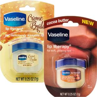 Vaseline LIP THERAPY COCOA BUTTER & CREME BRULEE LIP BALM FOR SOFT GLOWING LIPS COCOA BUTTER & CREME BRULEE