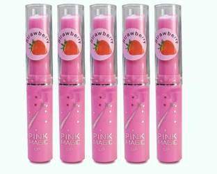 Sarbeau Pink Magic Color Changing Lip Balm lasting Hydrating effect (Pack of 5)_C_080 Strawberry