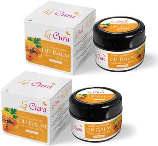 La Cura Light & Bright Anti Pollution Papaya Lip Balm, Pack of 2 ( 15gm x 2) Papaya