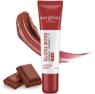 Dot & Key Cocoa Lip Balm with Shea Butter for Naturally Glowing and Hydrated Lips Cocoa Mint