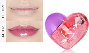 BLUSHIS 1 PC Pcs Cute Heart Shape Swiss Korean Lip Gloss in Waterproof Pink Shade