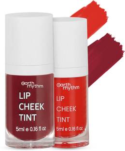 अर्थ रिदम Lip & Cheek Tint Cherry & Brandy Combo, Hydrates Dry Chapped Lips - 10 ml