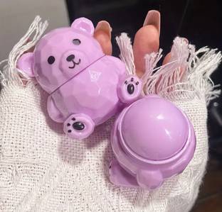 HSQ Cute Bear Lip Balm | Soft Pink Lip Moisturizer for Smooth Lips Strawberry
