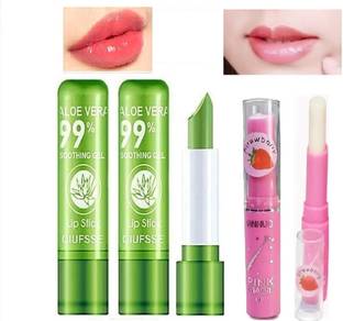 Glowsync pinkmagic strawberry lipbalm with aloevera colour changing lipbalm (pack of 3) Strawberry