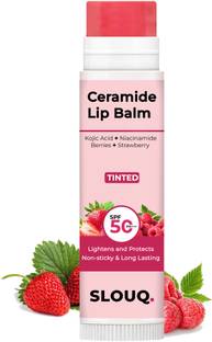 SLOUQ Tinted Ceramide Lip Balm with SPF50 PA+++ - Kojic Acid & Niacinamide Strawberry + Berry