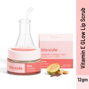 biocule 100% Natural Vitamin E Lip Balm Scrub for Lightening Brightening Glow Lips Scrub Peppermint, Rich Butter