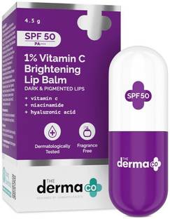 The Derma Co 1% Vitamin C Brightening Lip Balm | Protects from Sun Damage [Natural]