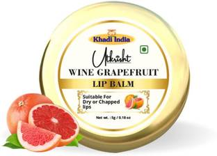 Utkrisht Khadi Wine Grapefruit Lip Balm- Nourishing & Hydrating Natural Lip Care Wine Grape