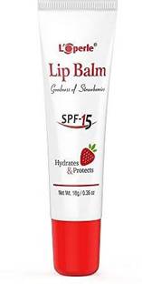 LOPERLE Lip Balm With Goodness Of Strawberries & SPF-15, 100% Active Natural Ingredients, Protect & Hydrate your Dry, Chapped & Craked Lips Strawberry