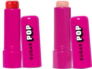 SUGAR POP Nourishing Lip Balm Combo -02 Cherry & 05 Peach | Tinted Lip Moisturizer | Cherry & Peach