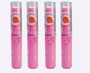Sarbeau Pink Magic Color Changing Lip Balm lasting Hydrating effect (Pack of 4)_C_123 Strawberry